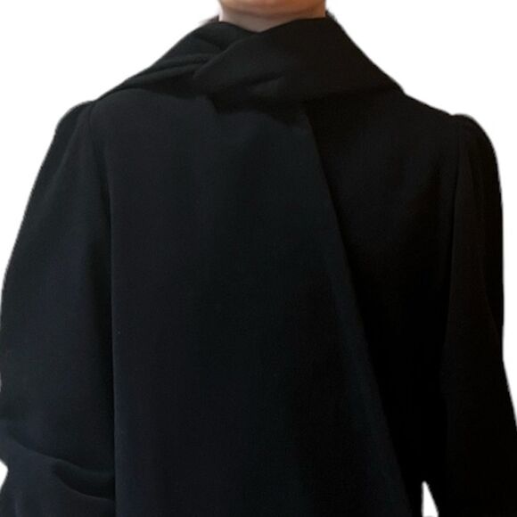 Vintage 1950’s Anglo Fabrics Black Wool Swing Coat - Picture 5 of 16